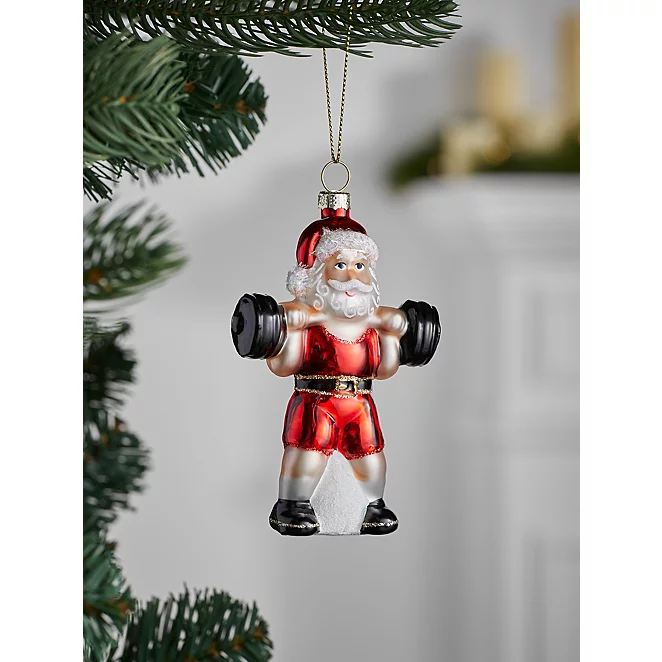 Red Santa Strongman Bauble