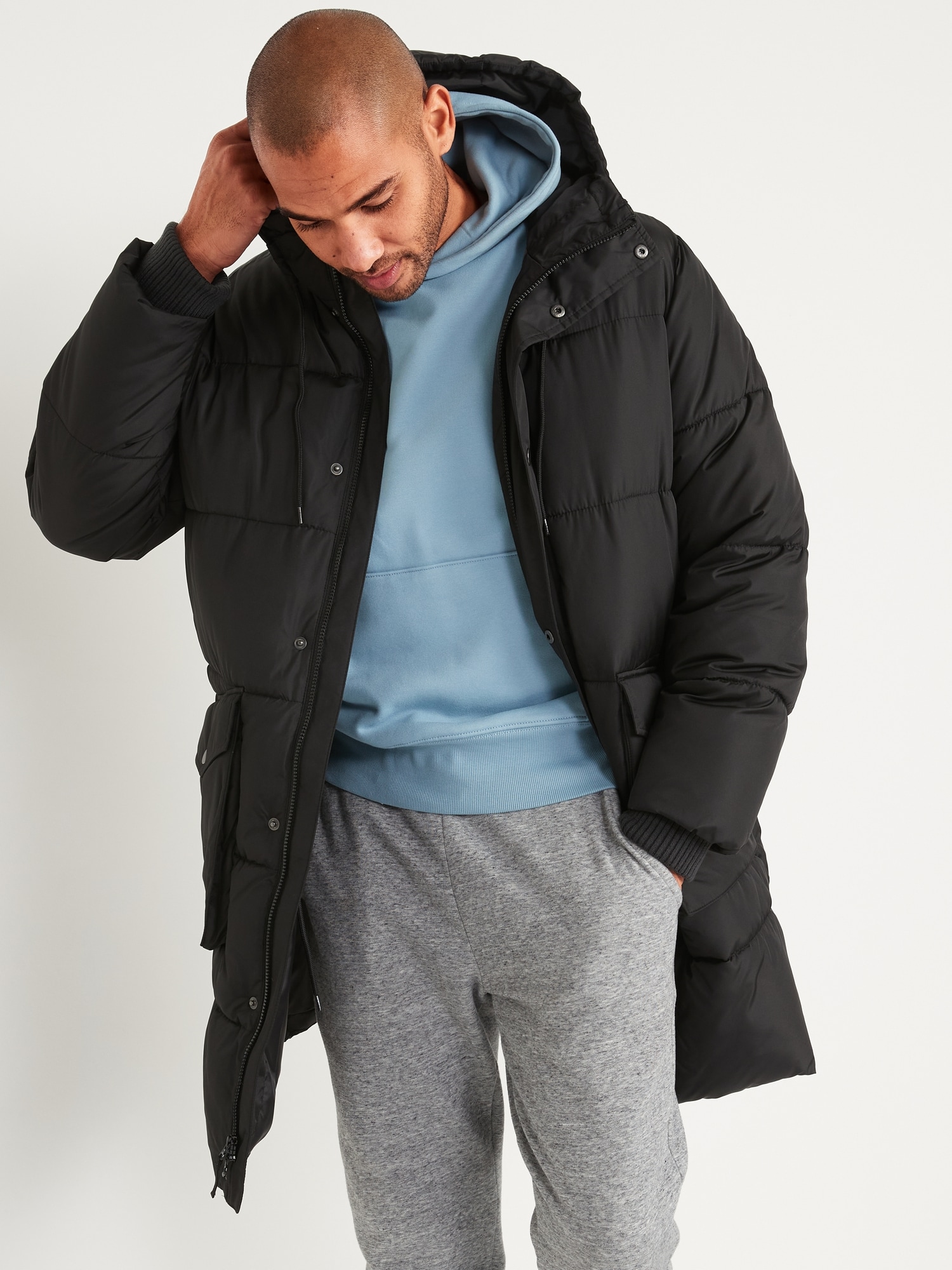 Water-Resistant hooded puffer parka