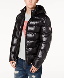 GUESS Men's Hooded Puffer Coat
