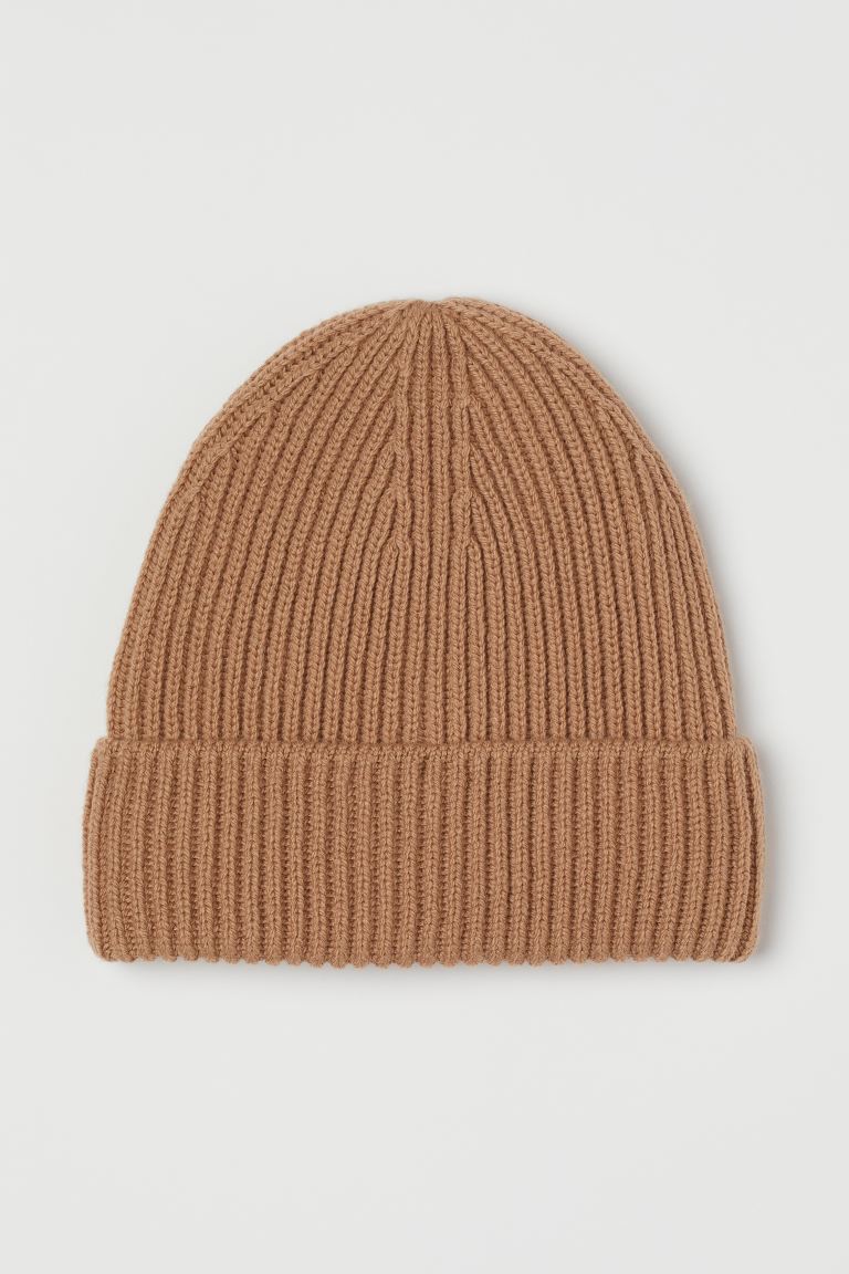 Rib-knit hat