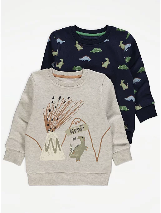 Dinosaur Print Sweatshirts 2 Pack