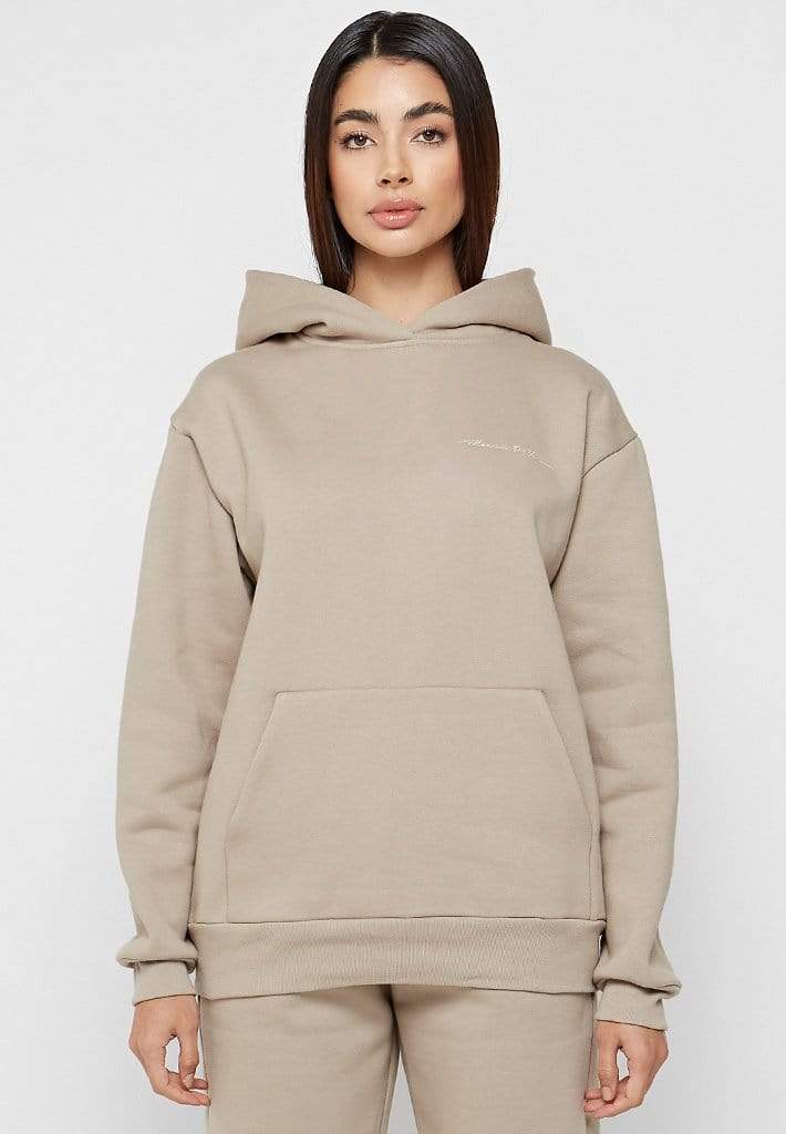OVERSIZED ESSENTIAL HOODIE - BEIGE