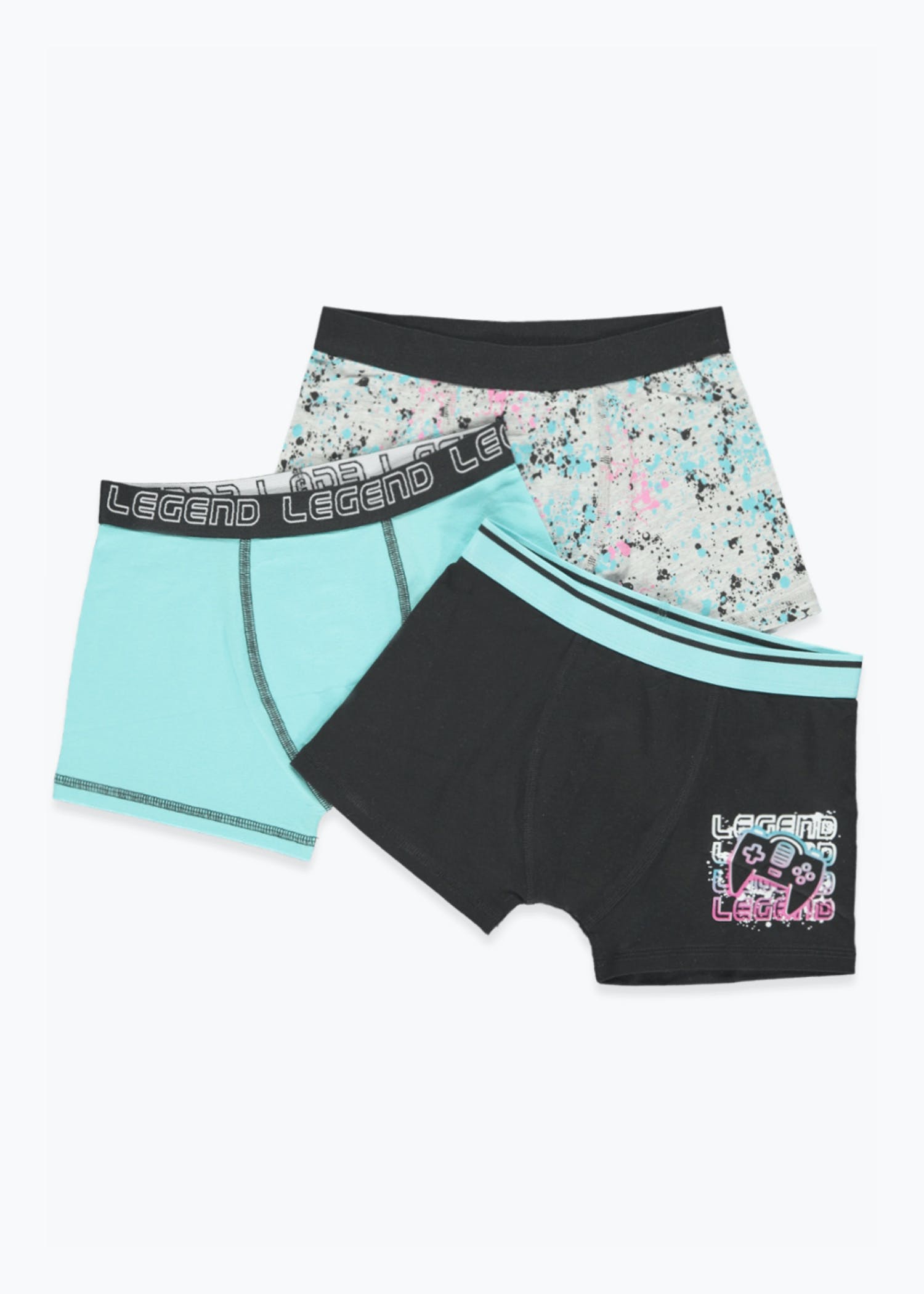 Boys 3 Pack Legend Trunks (2-13yrs)