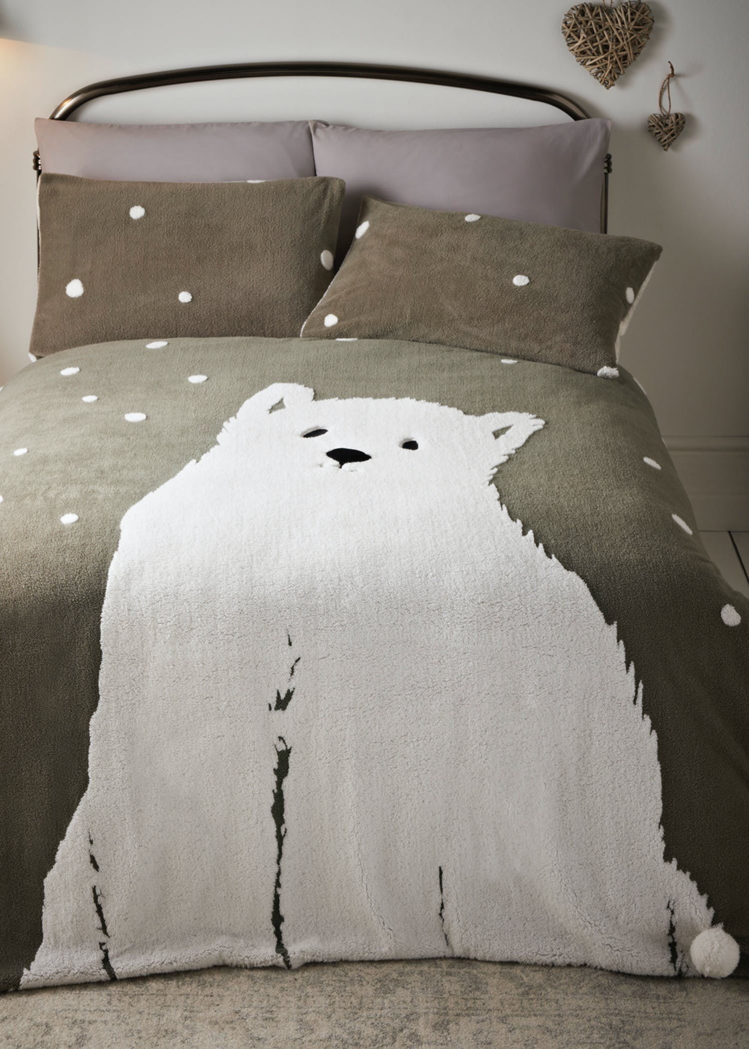 Christmas Polar Bear Teddy Fleece Duvet Set