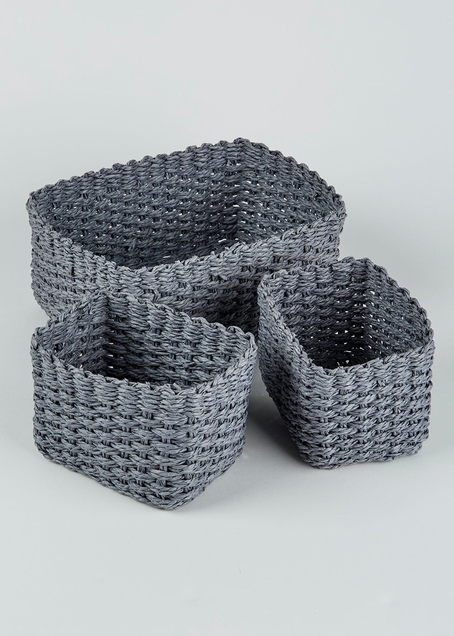 Set of 3 Paper Rope Storage Baskets