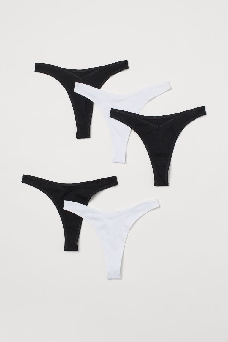5-pack ribbed thong briefs