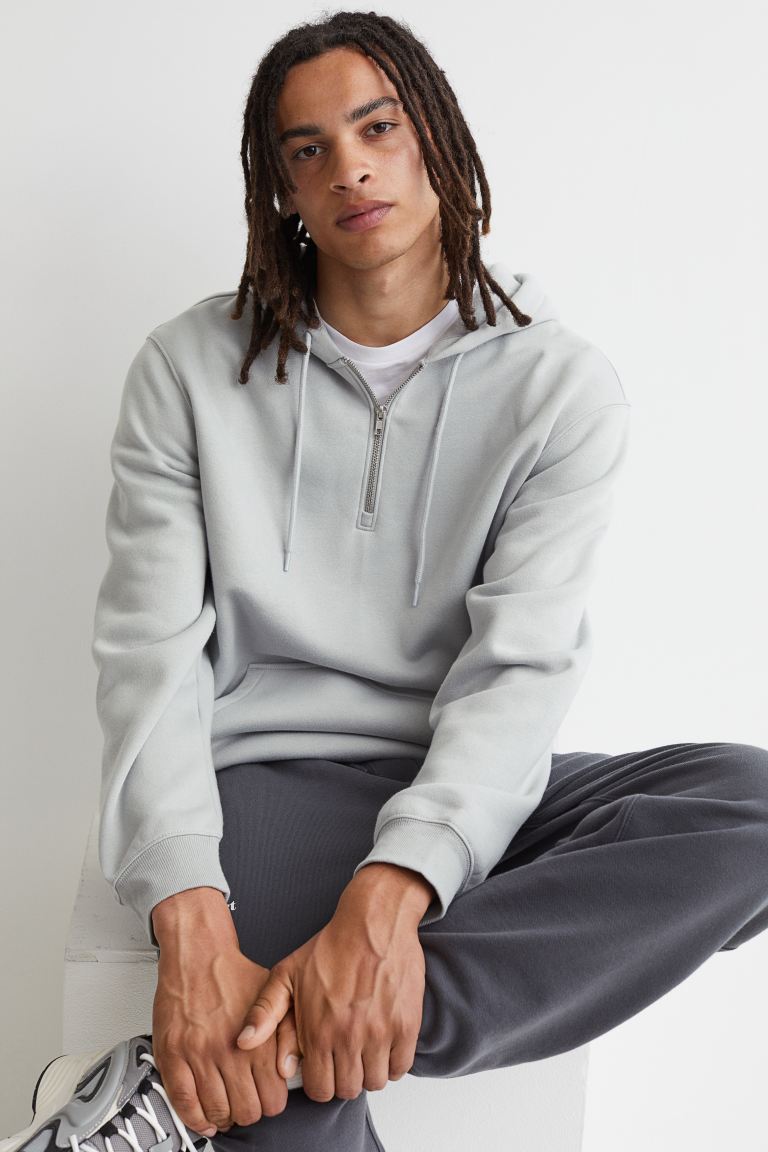 Relaxed Fit zip-top hoodie