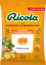 Ricola Bonbon, Ingwer & Orangenminze, zuckerfrei, 75 g