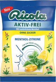 Ricola Bonbon, Aktiv Frei Menthol-Zitrone, zuckerfrei, 75 g