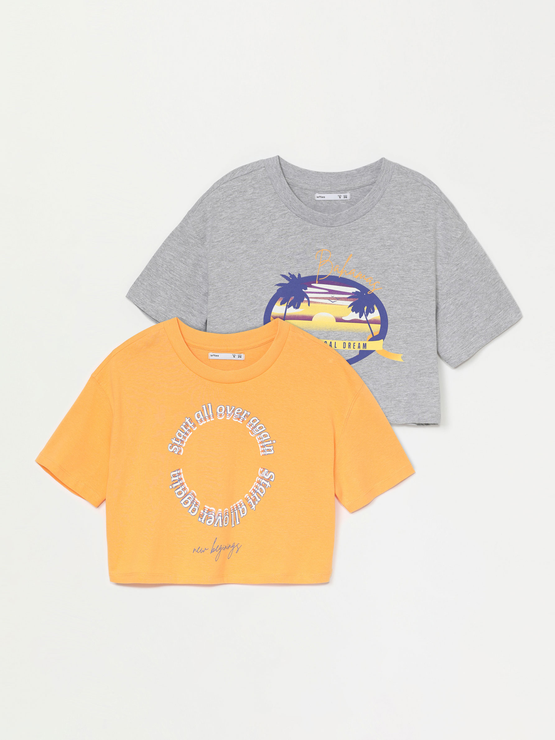 2-pack of printed cropped T-shirts