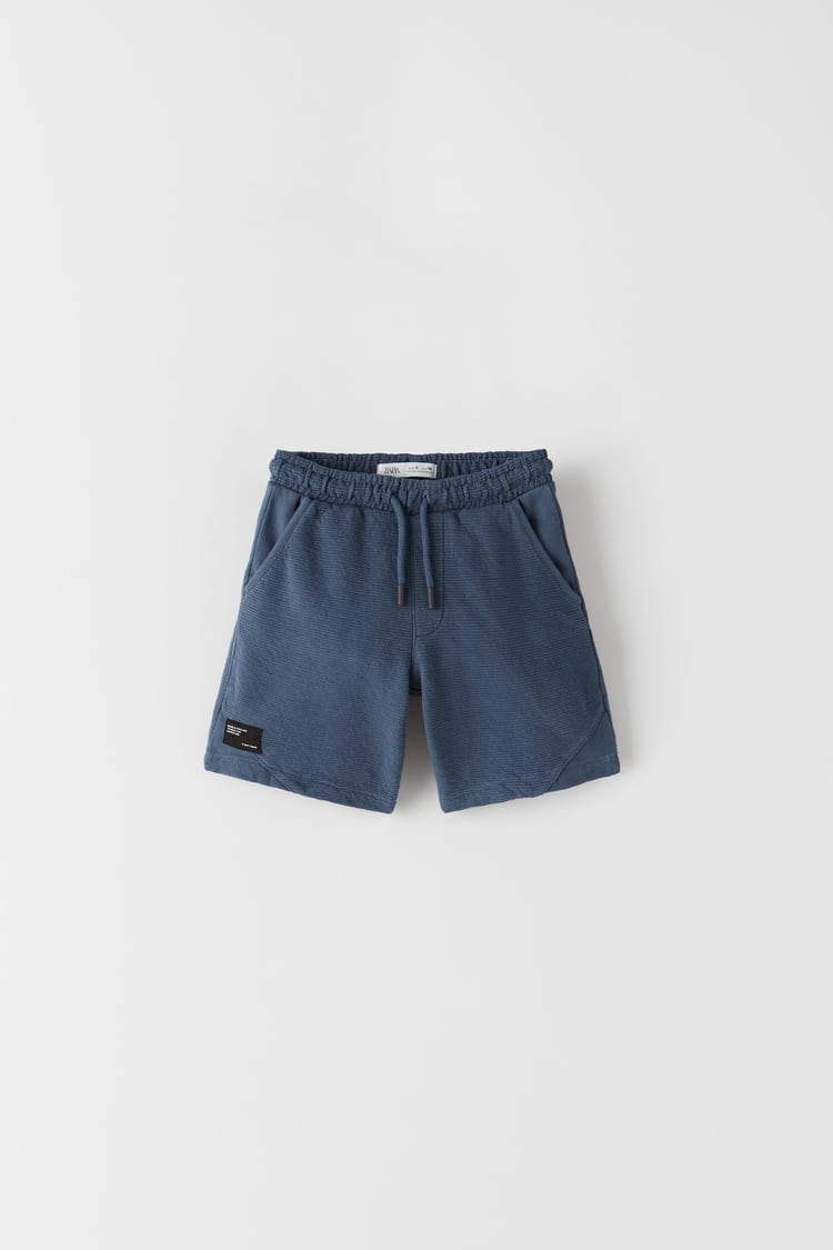 GARMENT DYED PLUSH OTTOMAN BERMUDA SHORTS