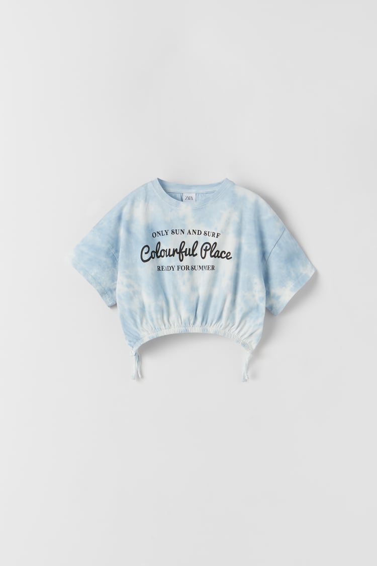 TIE-DYE T-SHIRT WITH SLOGAN