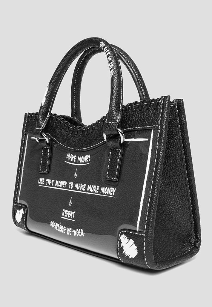 GRAFFITI PRINT HANDBAG - BLACK