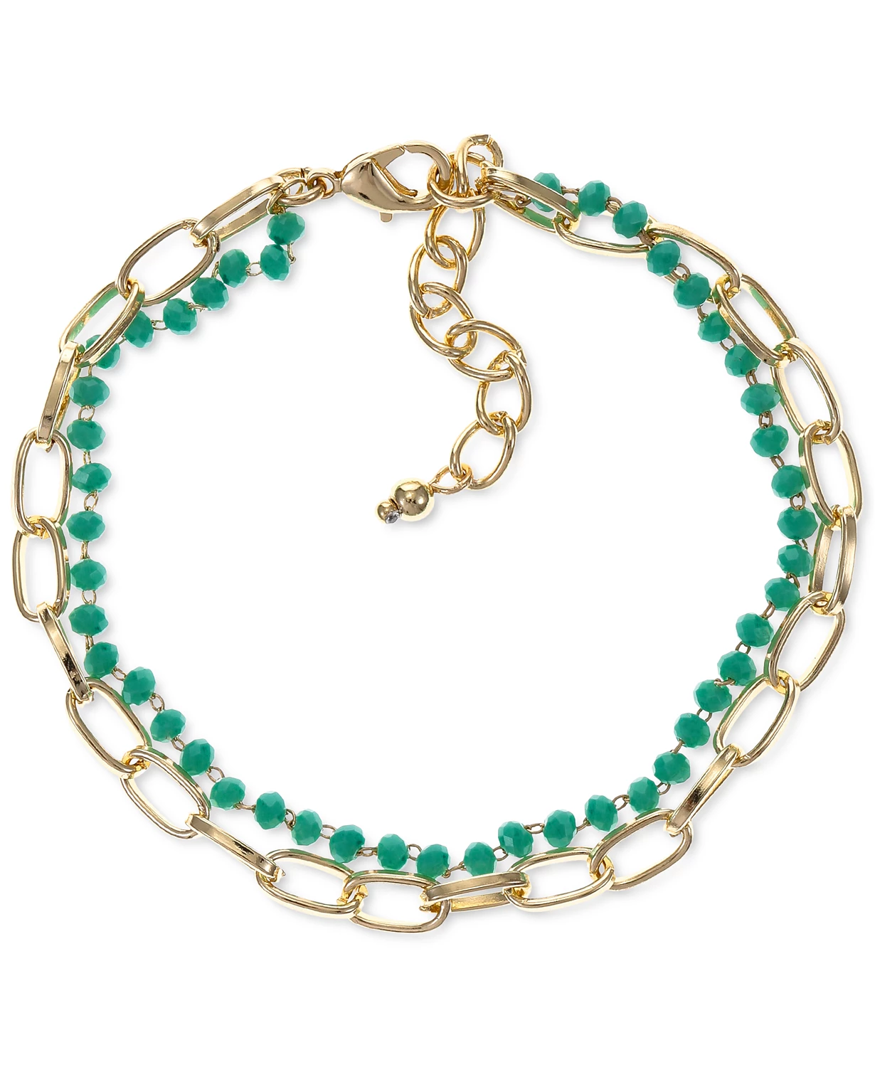 Bead & Chain-Link Double-Row Bracelet, Created for Macy's