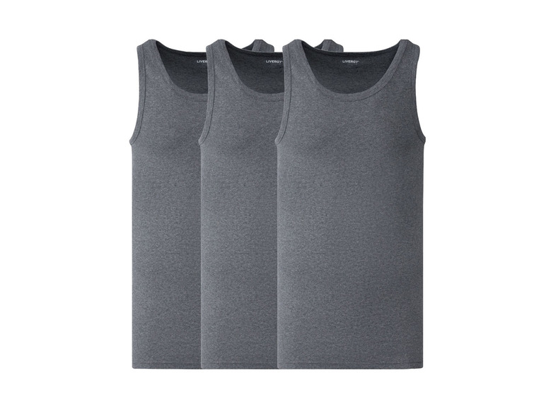 LIVERGY® Achselhemd Feinripp Herren, 3er Set