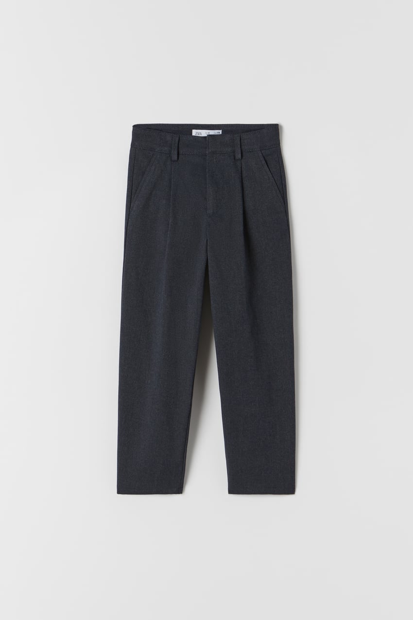 TEXTURED DARTED TROUSERS