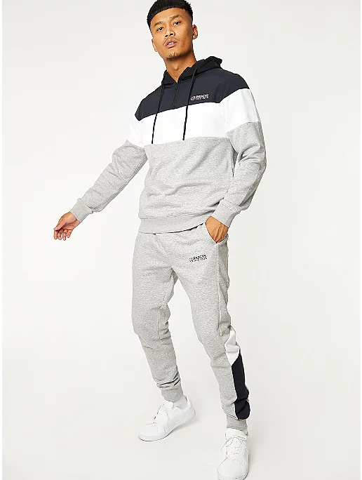 Grey Prjcts Slogan Panelled Joggers