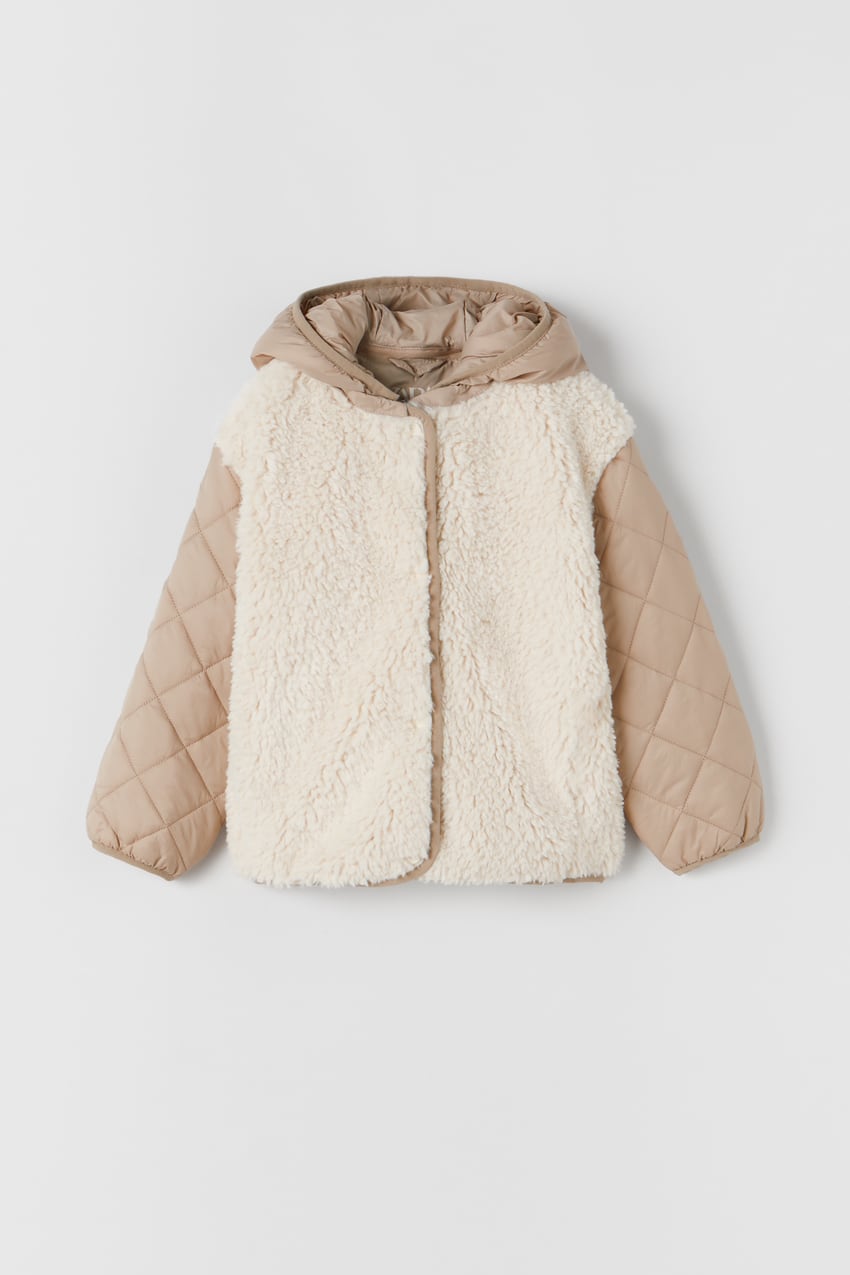 COMBINED FAUX SHEARLING JACKET