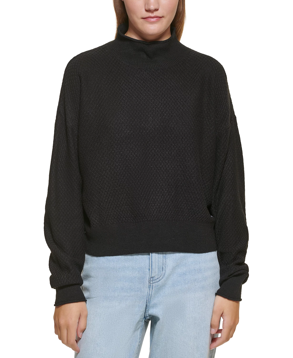 Calvin Klein Jeans Honeycomb Funnel-Neck Sweater