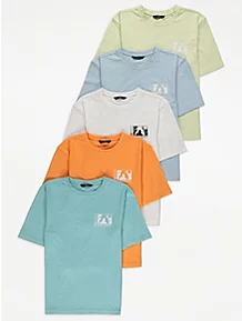Worldwide Slogan T-Shirts 5 Pack