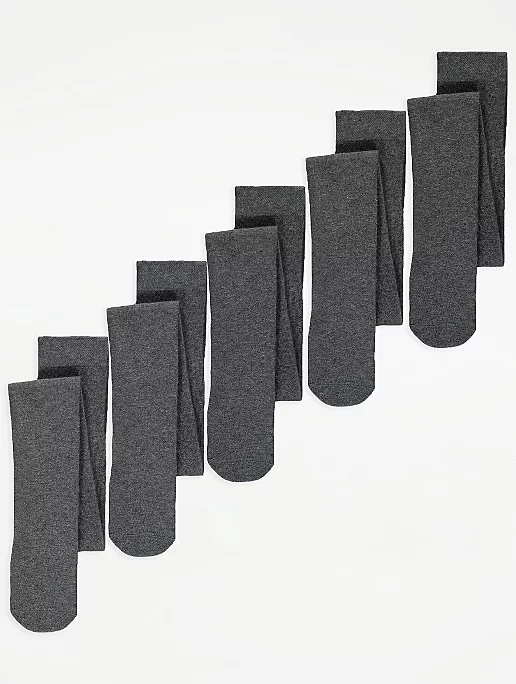 Grey Super Soft Tights 5 Pack
