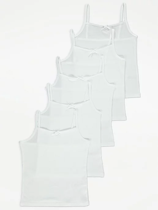 White Cami Vests 5 Pack