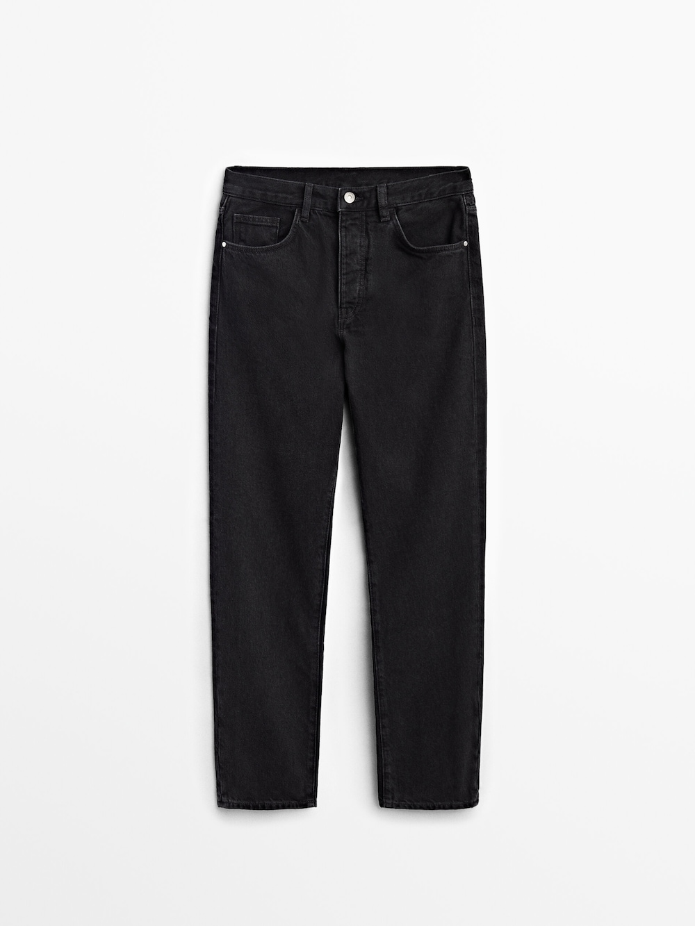 JEANS DE CINTURA SUBIDA E CORTE RETO