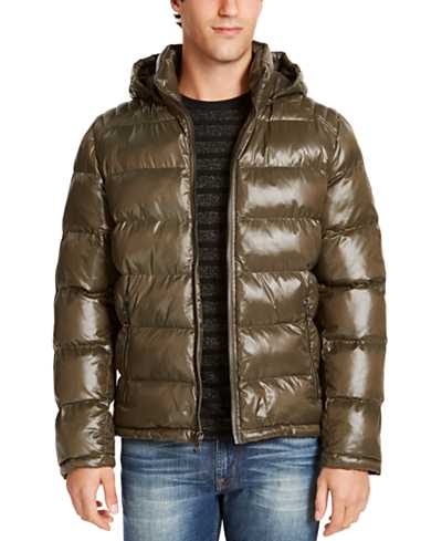 GUESS Men's Hooded Puffer Coat