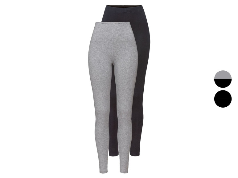 esmara Damen Leggings, 2 Stück, mit Baumwolle