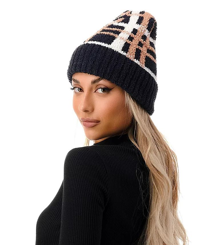 MARCUS ADLER Women's Cozy Plaid Beanie