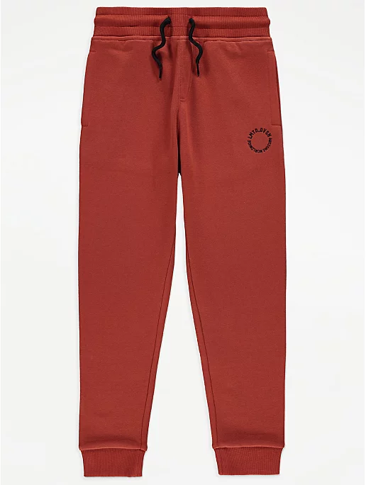 Burgundy Embroidered Joggers