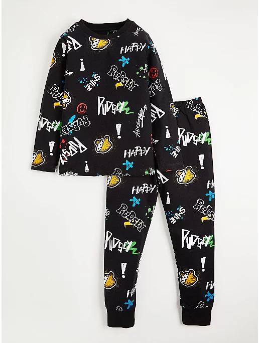 Children In Need Pudsey Black Graffiti Pyjamas