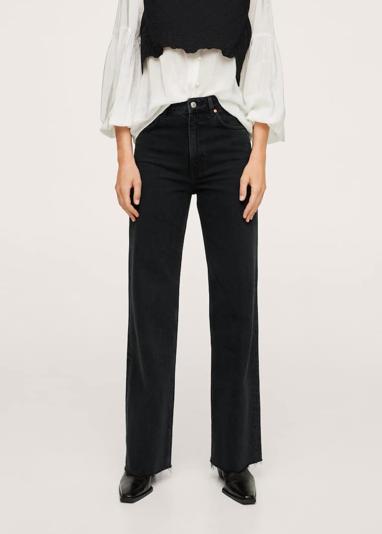 Jeans wideleg tiro alto