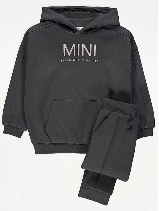 KIN Grey Mini Slogan Print Hoodie and Joggers Outfit