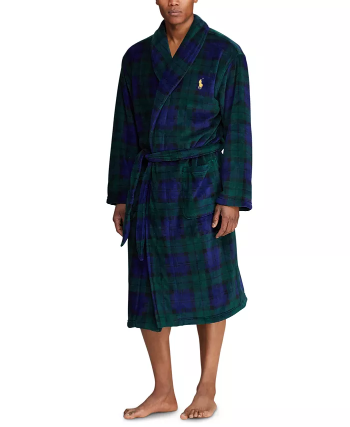 POLO RALPH LAUREN Men's Microfiber Plush Shawl Collar Robe