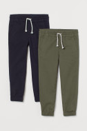 2-pack twill joggers