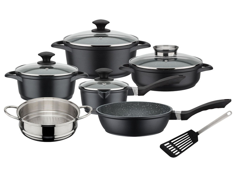 GSW Kochtopf-Set »Gourmet GRANIT«, 10-teilig, aus Aluminium-Guss, mit Antihaft-Versiegelung