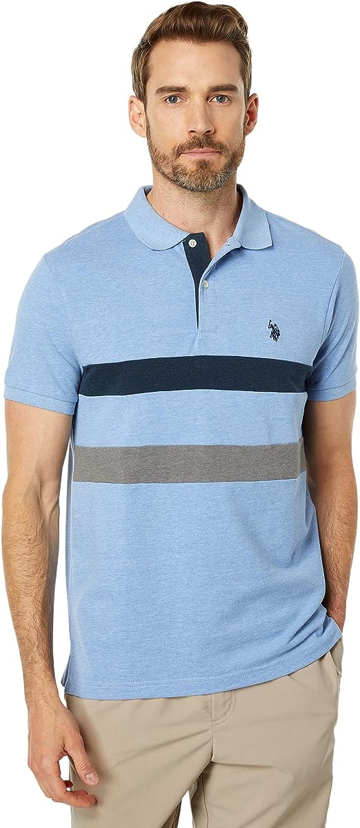 U.S. Polo Assn. Slim Fit Striped Chest Knit Shirt