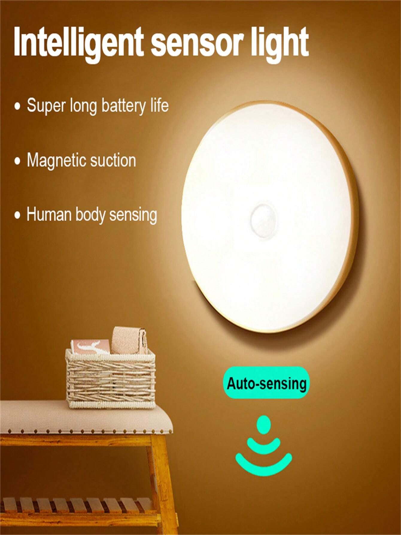 1 Pezzo 8 LED Movimento Sensore Di Luce Notturna, 