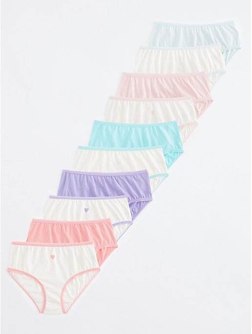 Coloured Edge Full Briefs 10 Pack