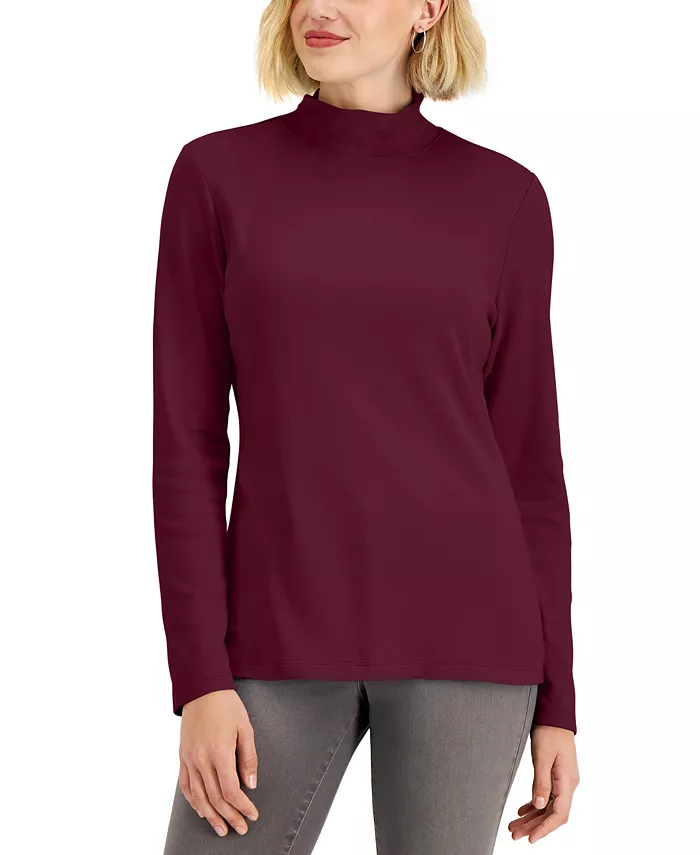 KAREN SCOTT Mock-Neck Top, Created for Macy's
