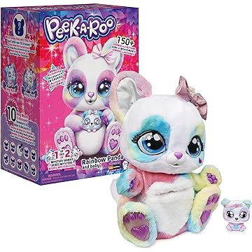 Peek-A-Roo, Interactive Rainbow Plush Toy and Baby with Bonus Bows