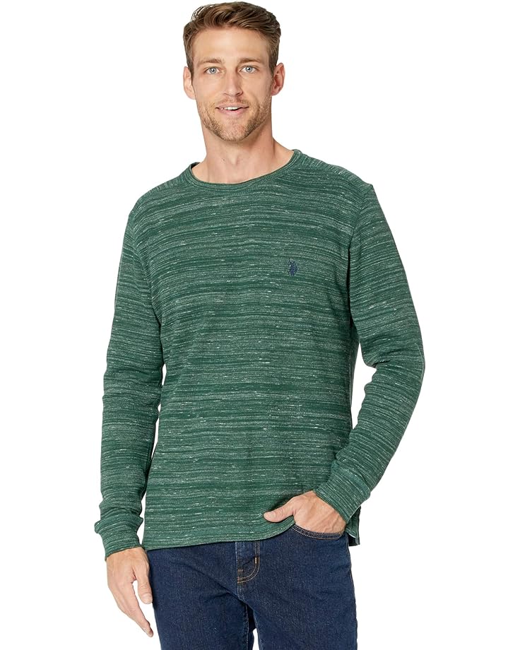 U.S. POLO ASSN.  Long Sleeve Space Dye Crew