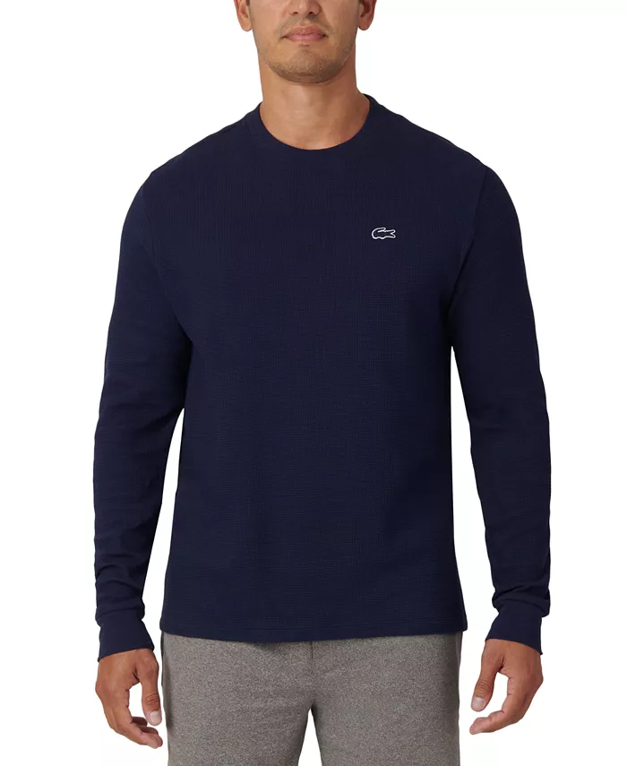 LACOSTE Men's Waffle-Knit Thermal Sleep Shirt