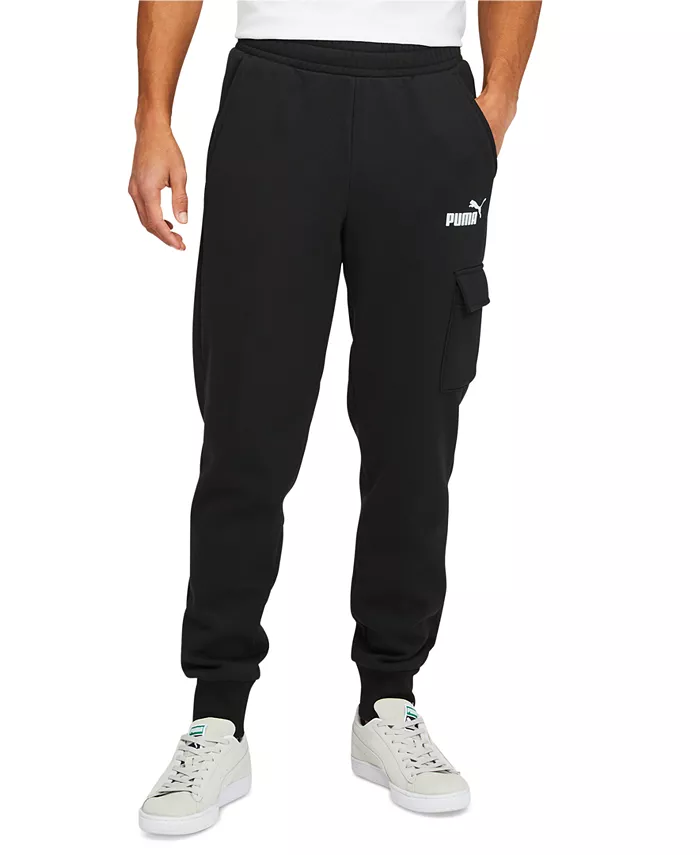 Men's Ess Logo-Print Fleece Cargo Jogger Pants