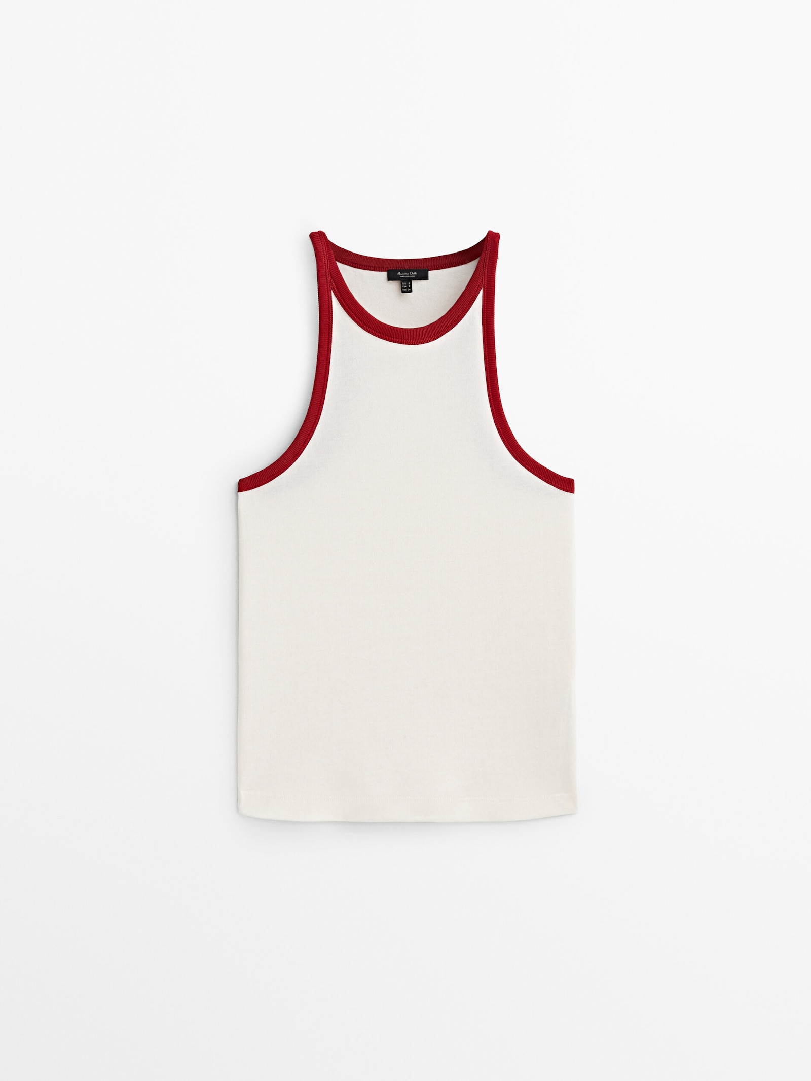 CONTRAST SLEEVELESS COTTON TOP