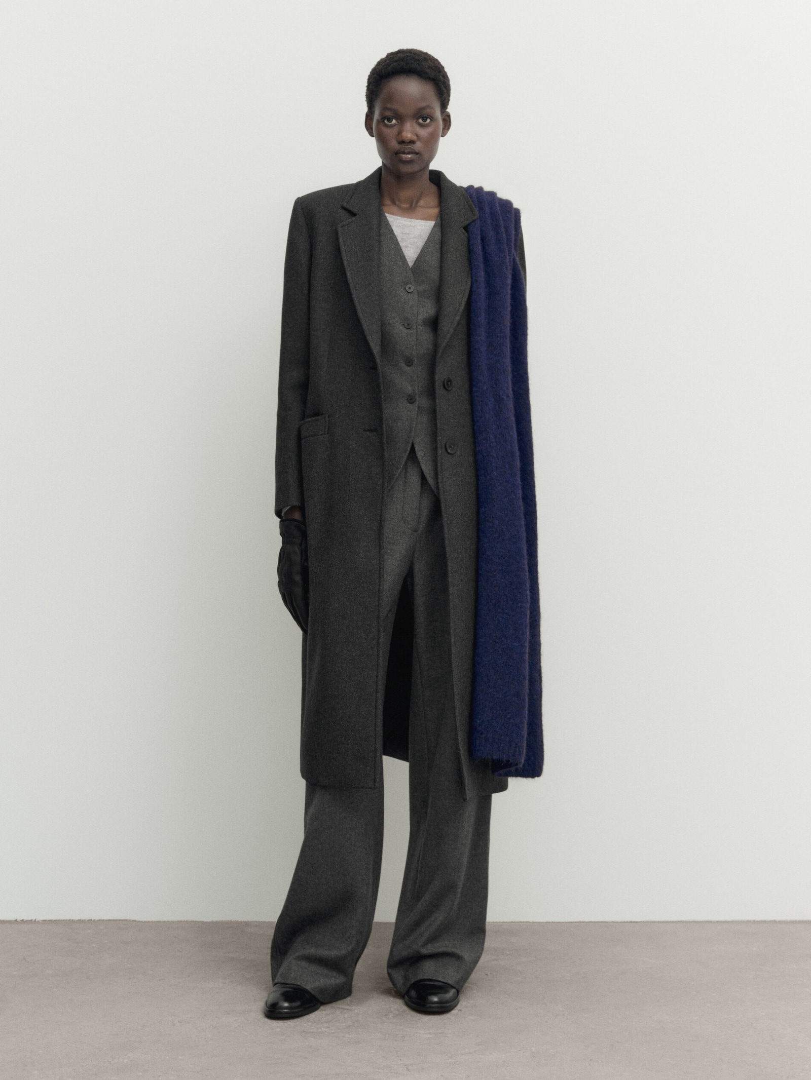 TWO-BUTTON WOOL BLEND COAT