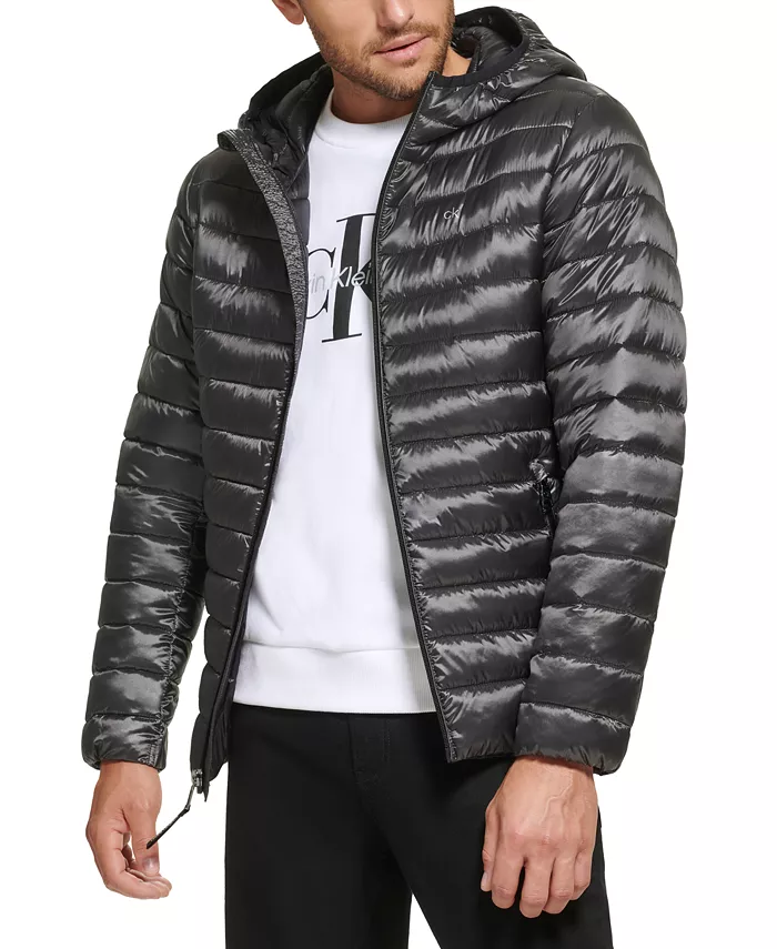 CALVIN KLEIN Men's Hooded & Quilted Packable Jacket