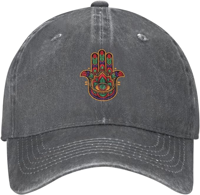 Hamsa Hand Eye Colorfu Baseball Caps Man Women Golf Hat Adjustable Washable Cowboy Hats