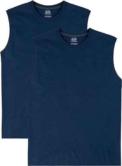 Fruit of the Loom Men's Eversoft Cotton Sleeveless T Shirts, Breathable & Moisture Wicking with Odor Control, Sizes S-4x